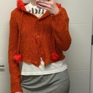 UNIF Orange Fuzzy Cardigan